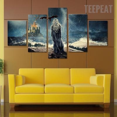 Game Of Thrones Daenerys Targaryen Movie Canvas Wall Art