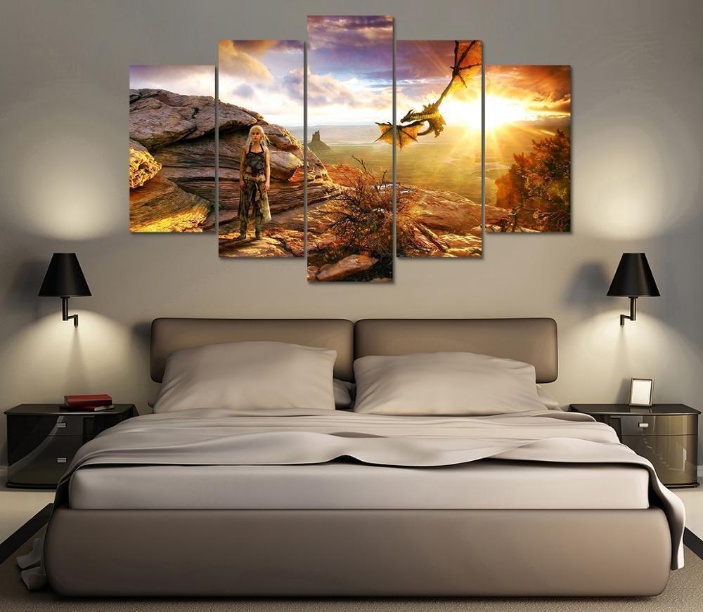 Game Of Thrones Dragon Mother Daenerys Targaryen Movie Canvas Wall Art