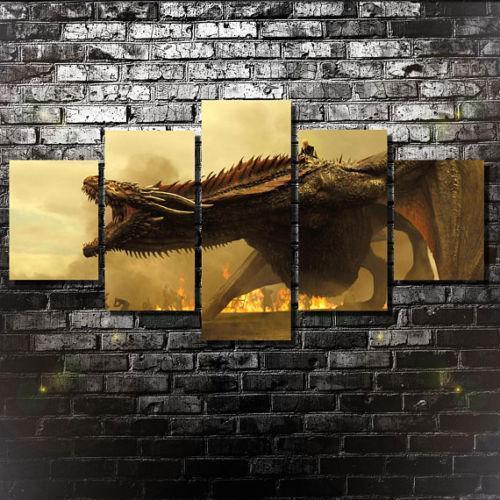 Game Of Thrones Dragon Targaryen Movie Canvas Wall Art