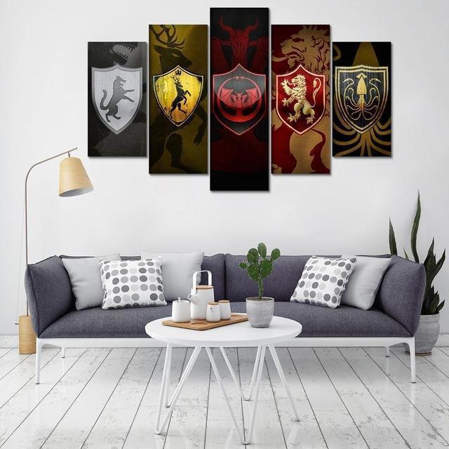 Game Of Thrones House Movie Canvas Wall Art