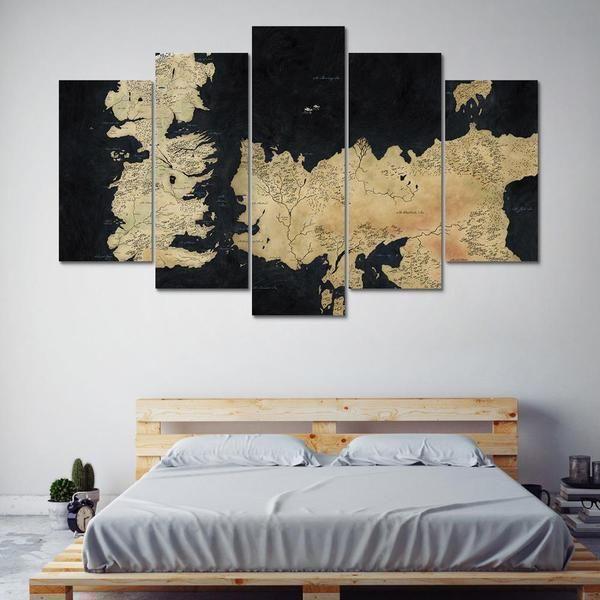 Game Of Thrones Inspired Map 2 Movie Canvas Wall Art