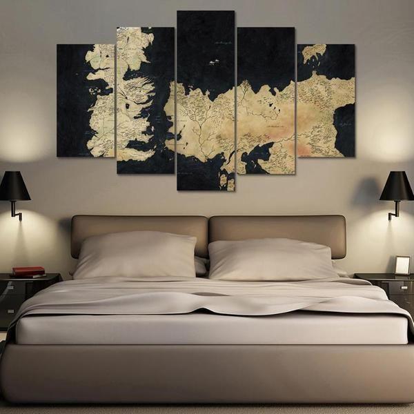 Game Of Thrones Inspired Map 2 Movie Canvas Wall Art