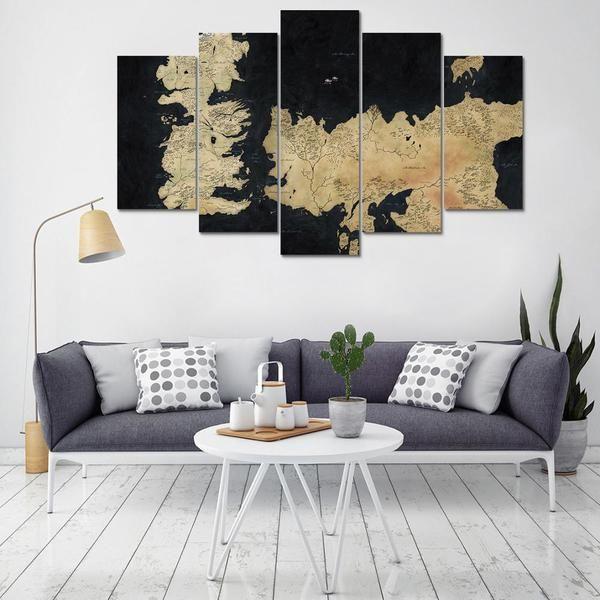 Game Of Thrones Inspired Map 2 Movie Canvas Wall Art