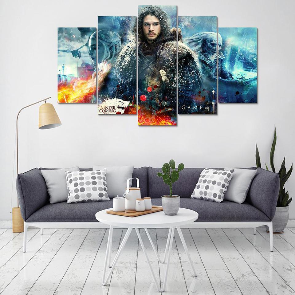 Game Of Thrones John Snow Movie Canvas Wall Art