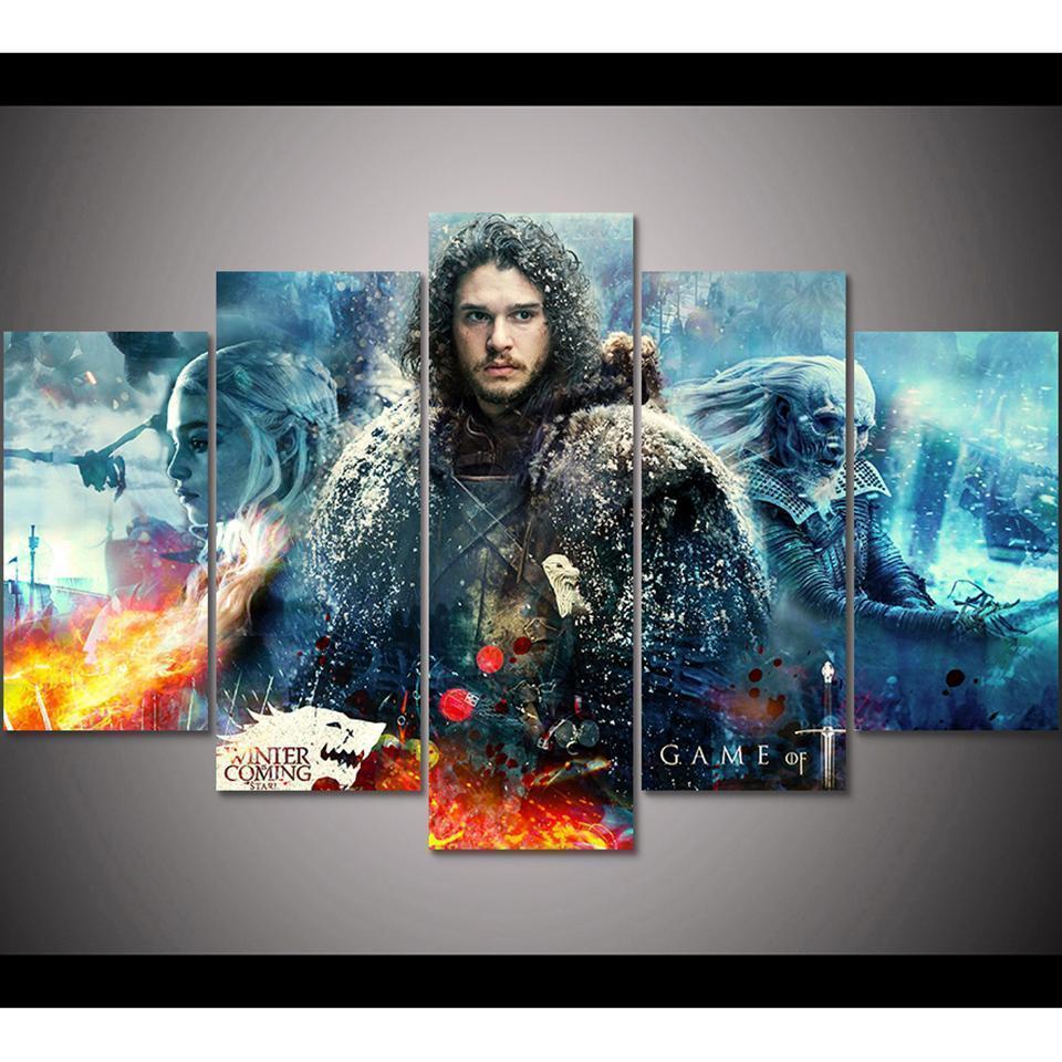Game Of Thrones John Snow Movie Canvas Wall Art