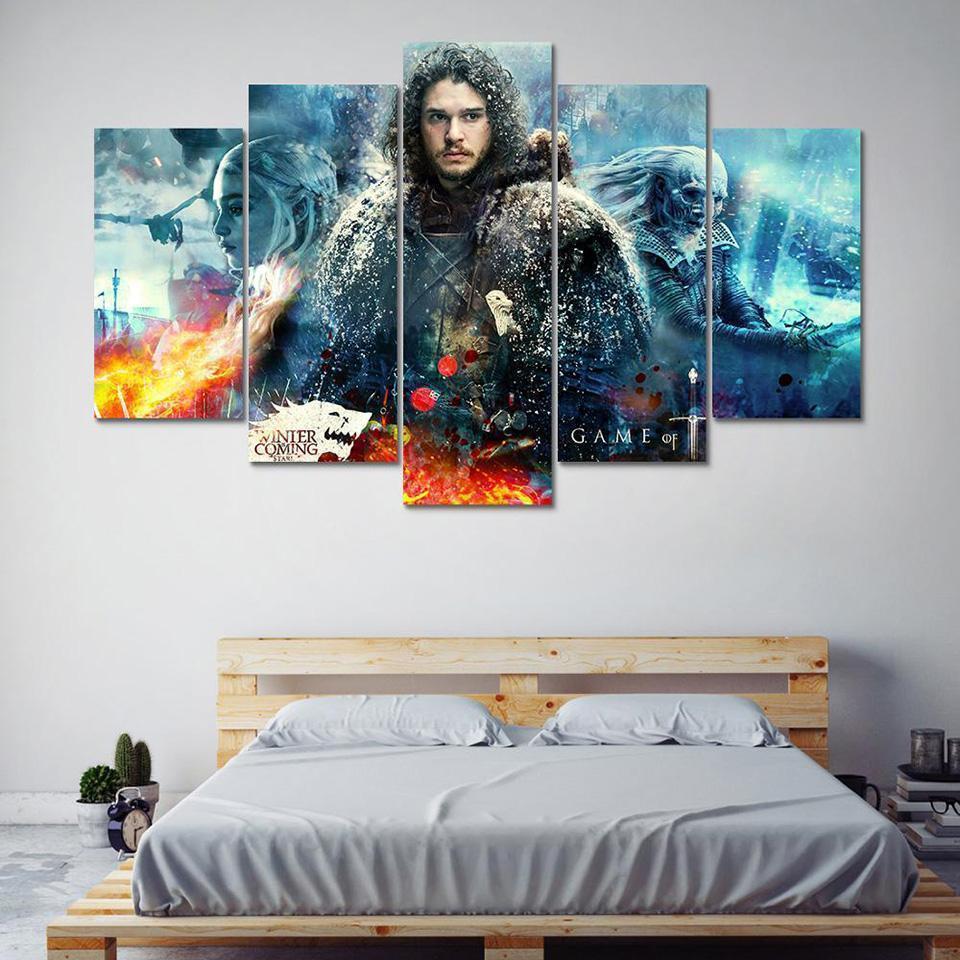 Game Of Thrones John Snow Movie Canvas Wall Art