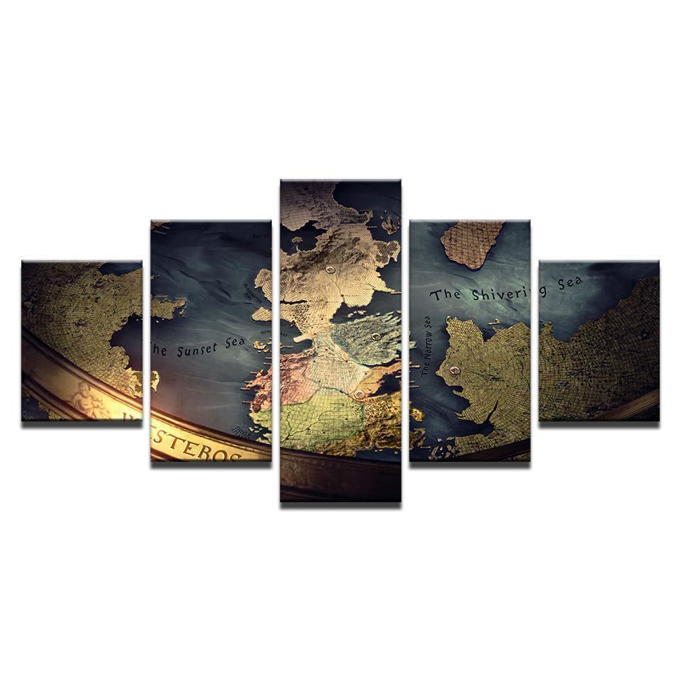 Game Of Thrones Map Movie Canvas Wall Art