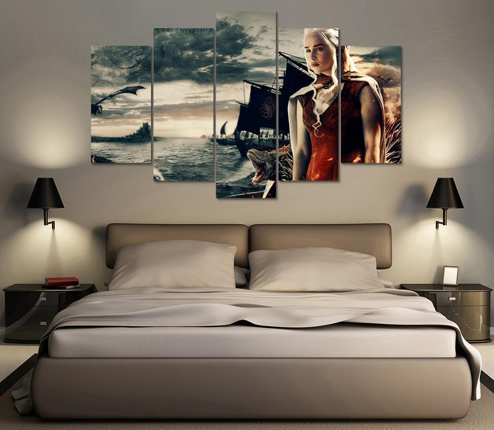 Game Of Thrones Silver Lady Mother Of Dragons Movie Canvas Wall Art