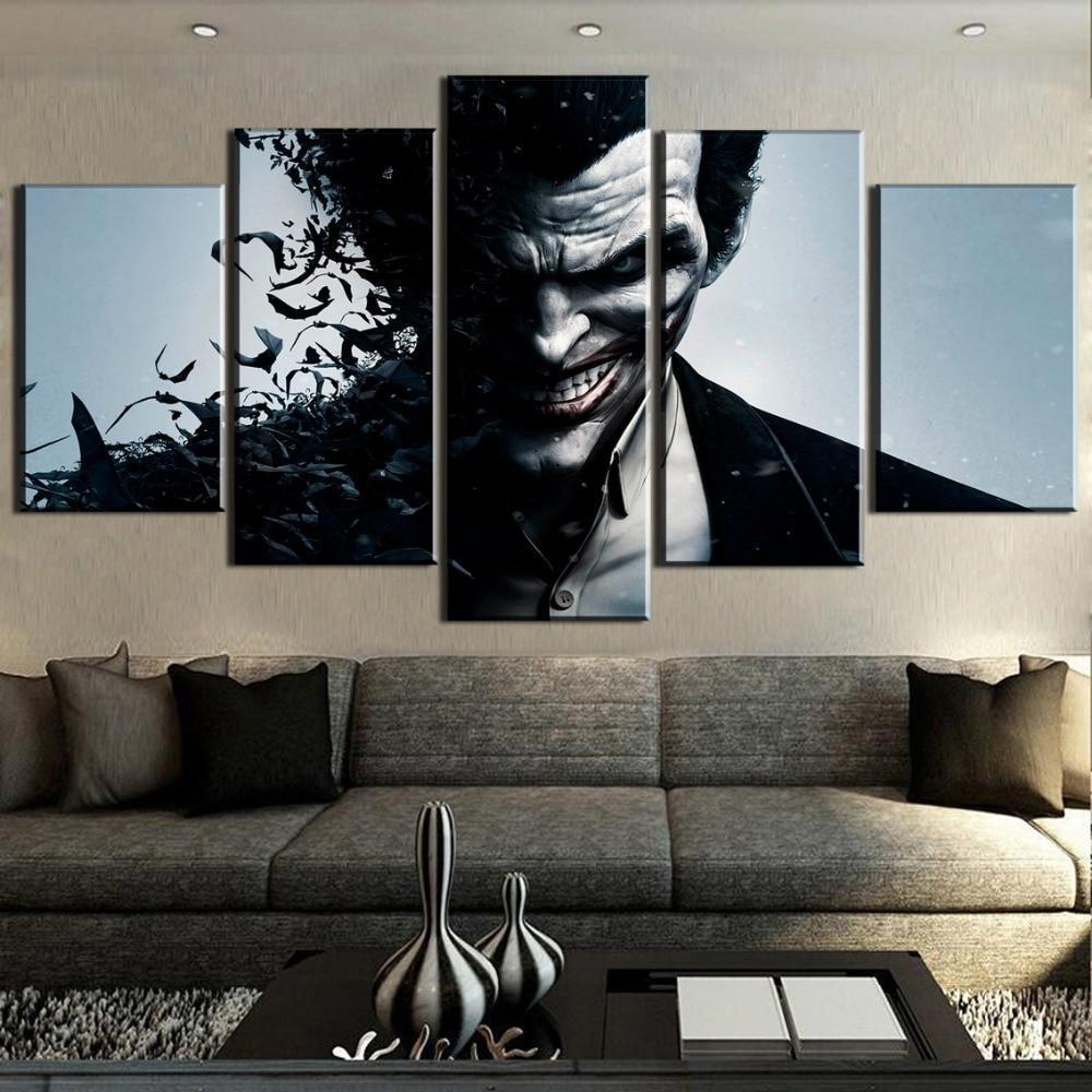 Gaming Poster Jokes Black &amp;amp; White Face DC Canvas Wall Art
