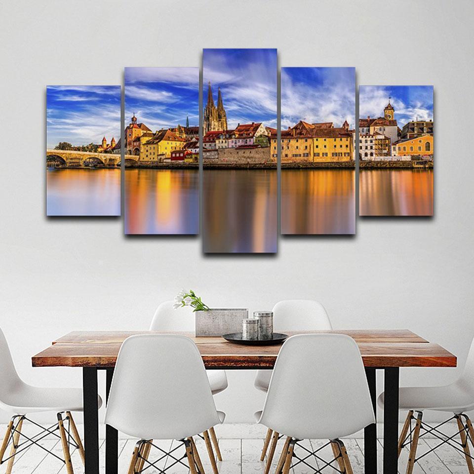 Germany During Sunset Scenery Cologne Cathedral Nature Canvas Wall Art