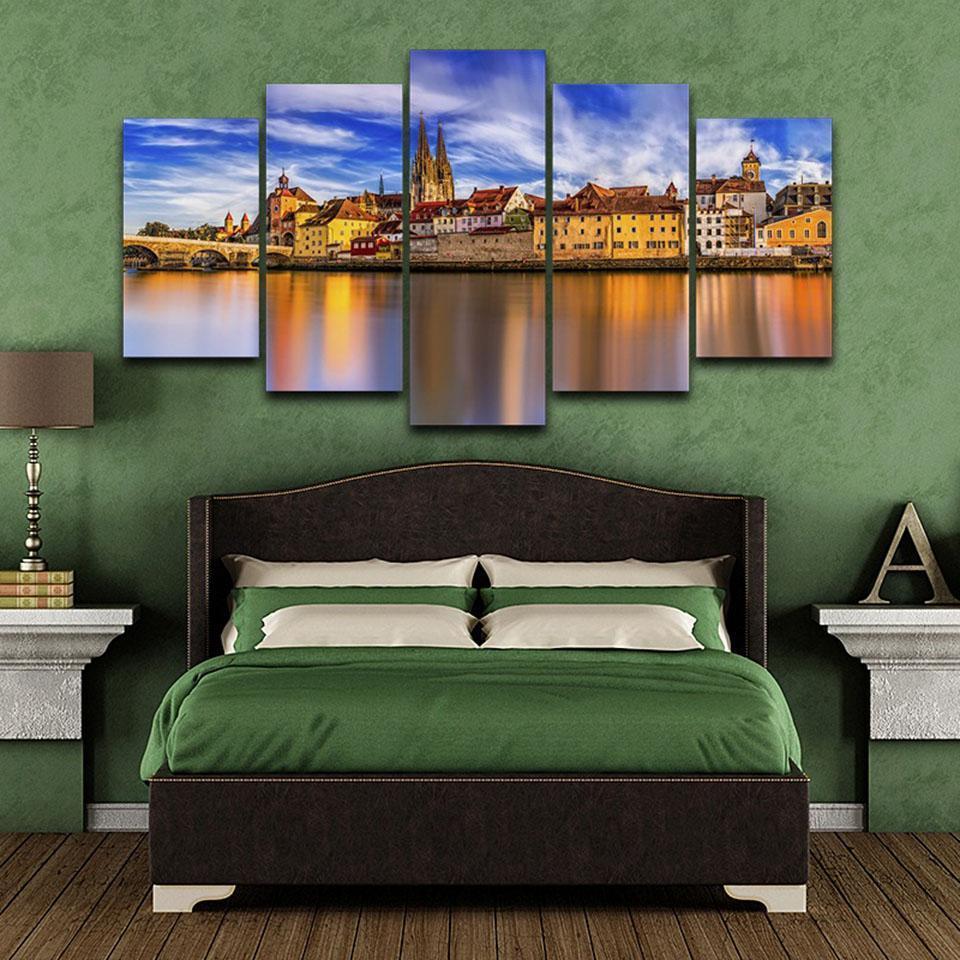 Germany During Sunset Scenery Cologne Cathedral Nature Canvas Wall Art