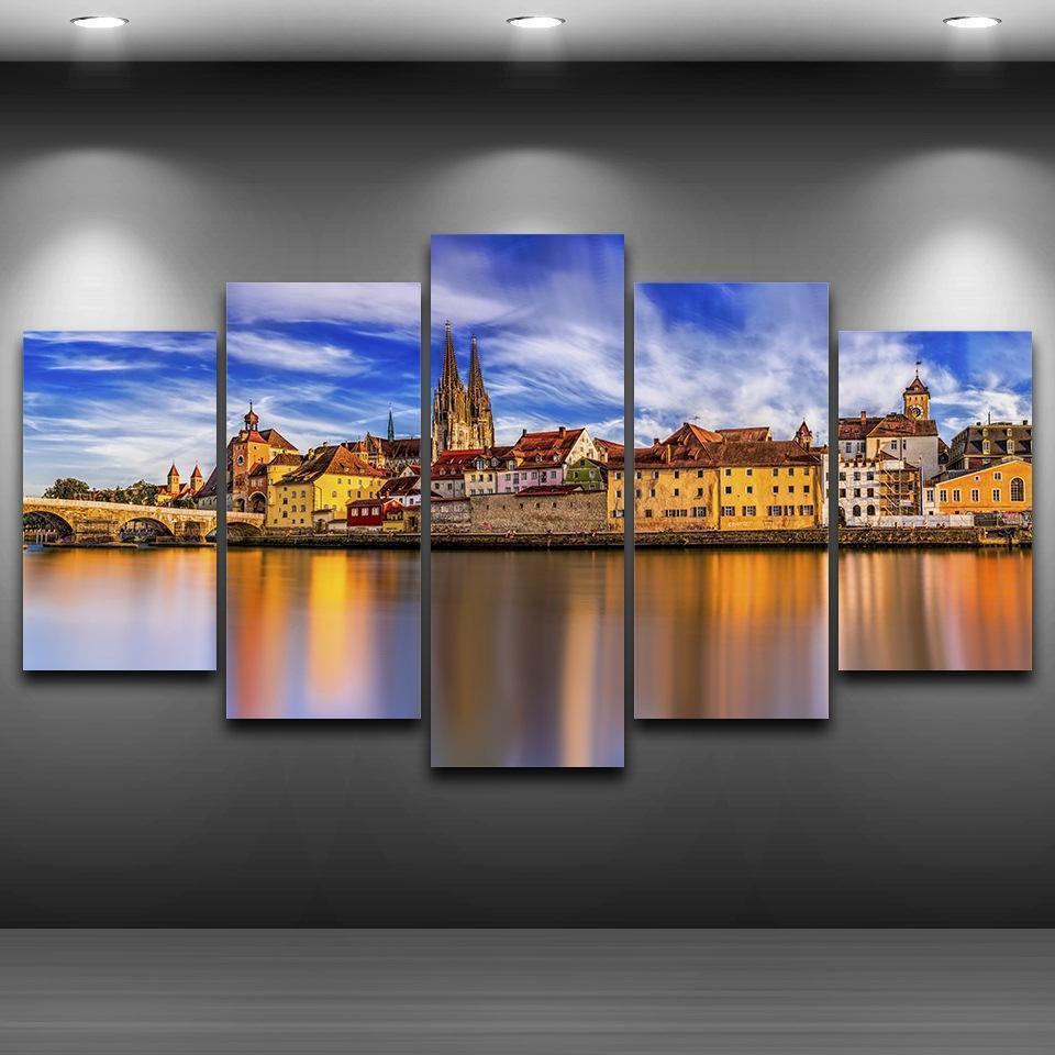 Germany During Sunset Scenery Cologne Cathedral Nature Canvas Wall Art