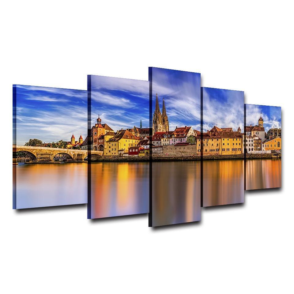 Germany During Sunset Scenery Cologne Cathedral Nature Canvas Wall Art