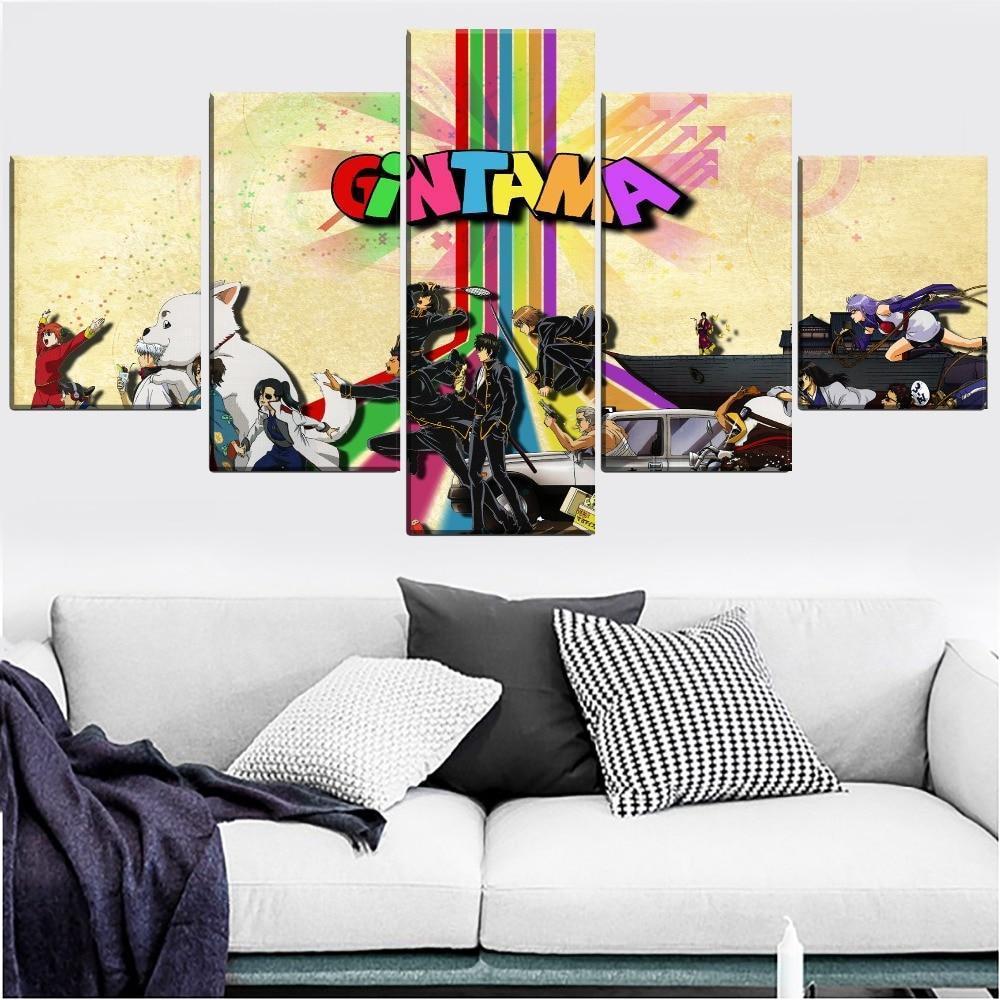 Gintama Characters 3 Anime Canvas Wall Art