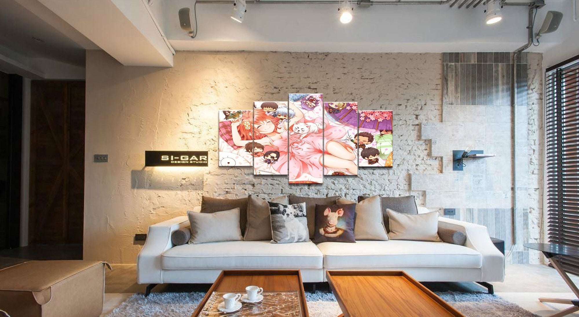 Gintama Characters 6 Anime Canvas Wall Art