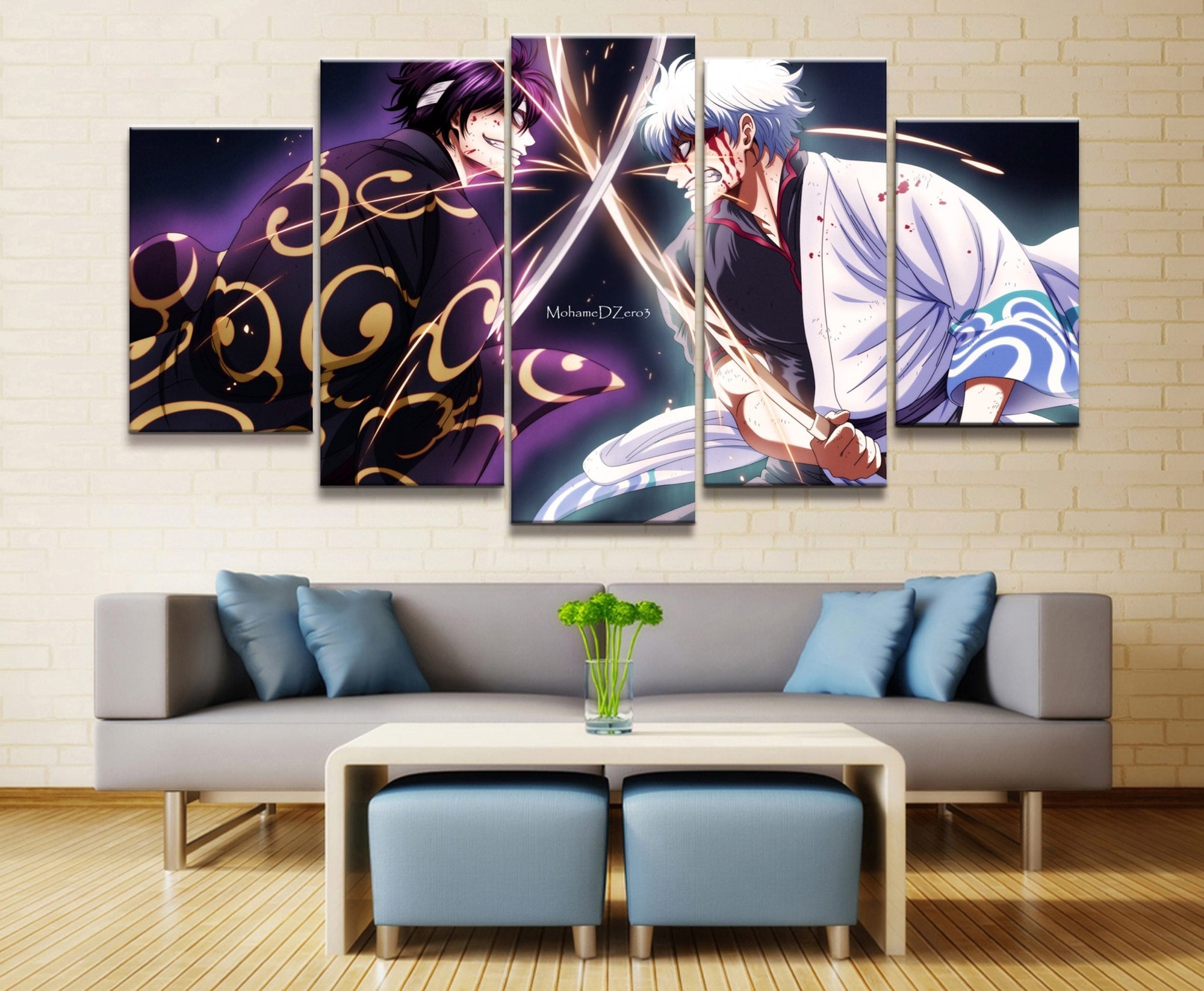 Gintama Gintoki Vs. Takasugi 3 Anime Canvas Wall Art