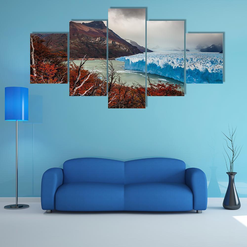 Glacier Perito Moreno National Park In Autumn Nature Canvas Wall Art