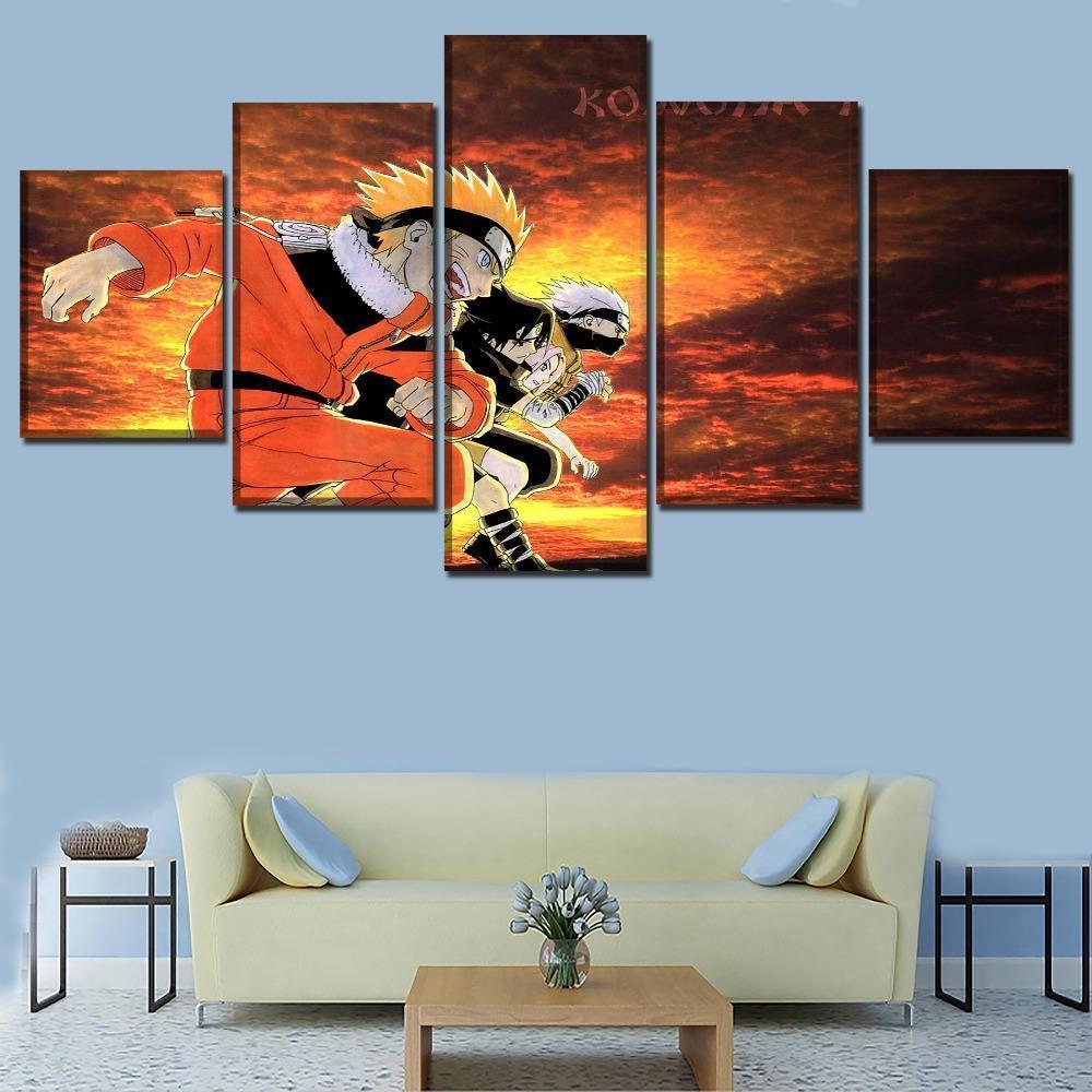 Glow Anime Naruto Roles Running Race  Anime Canvas Wall Art