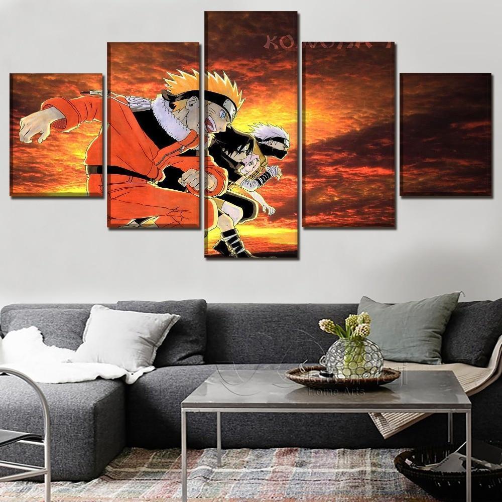 Glow Anime Naruto Roles Running Race  Anime Canvas Wall Art