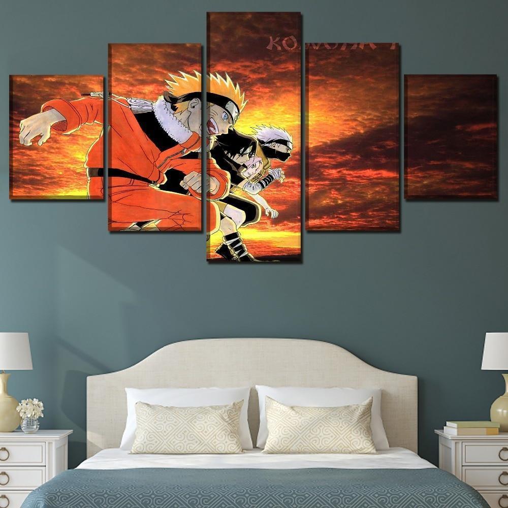 Glow Anime Naruto Roles Running Race  Anime Canvas Wall Art