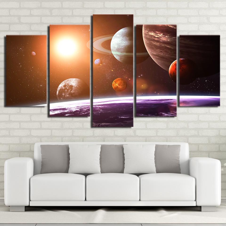 Glowing Planet Earth In Space Space Universe Canvas Wall Art