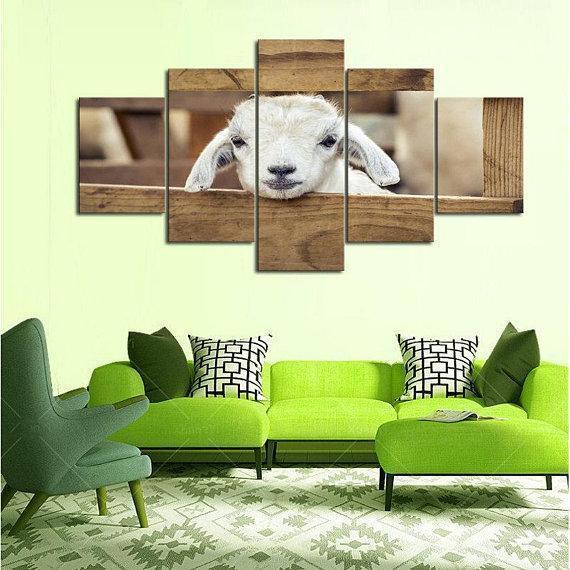 Goat Peak A Boo Animal Canvas Wall Art