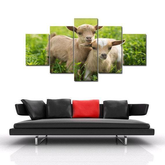 Goat Twins Animal Canvas Wall Art