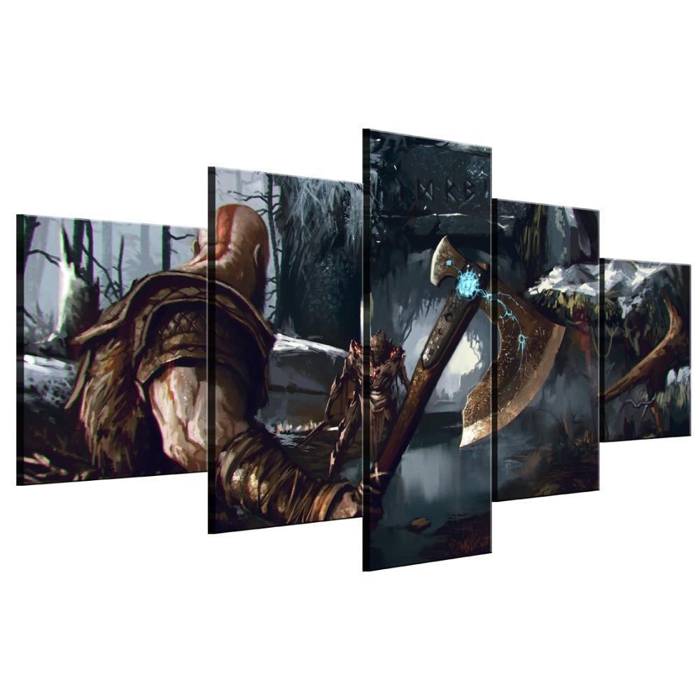 God Of War 4 Gaming Canvas War Art