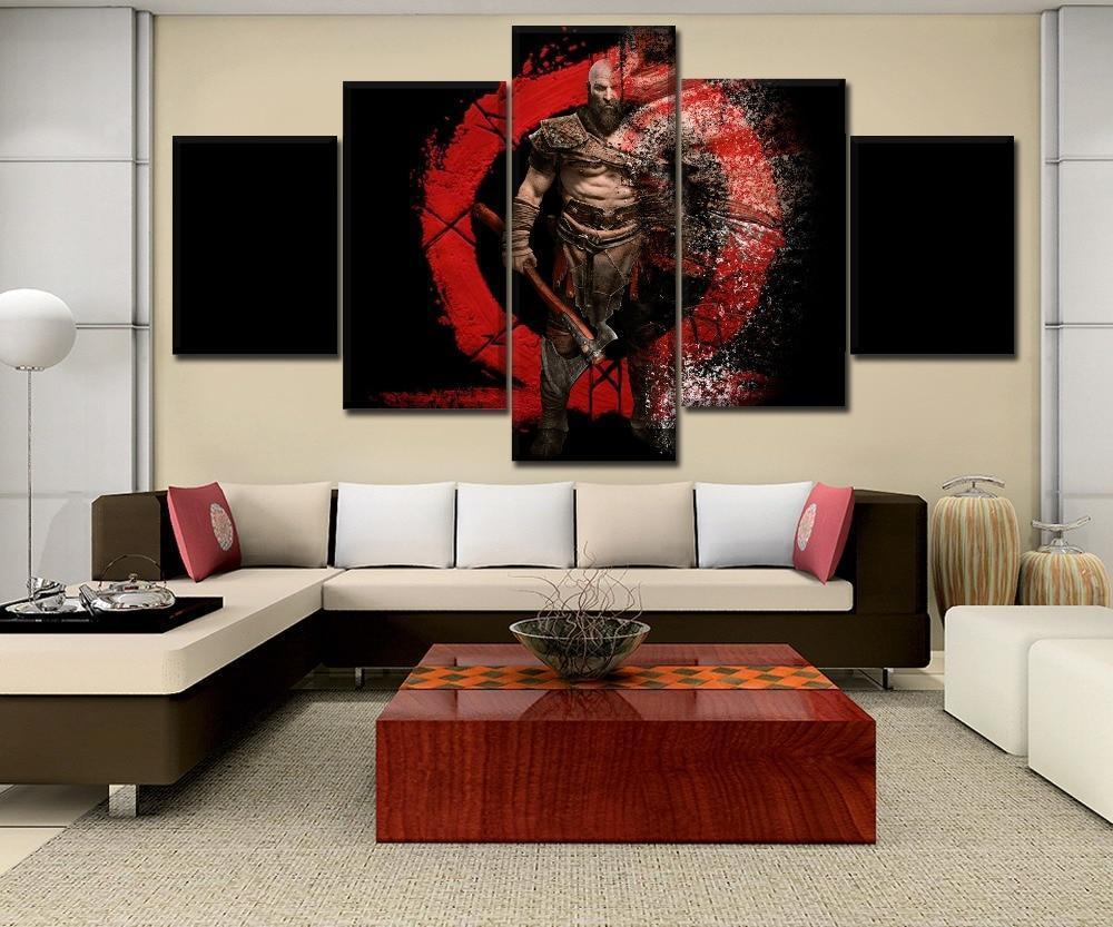 God Of War 4 Kratos Evaporate Gaming Canvas Wall Art