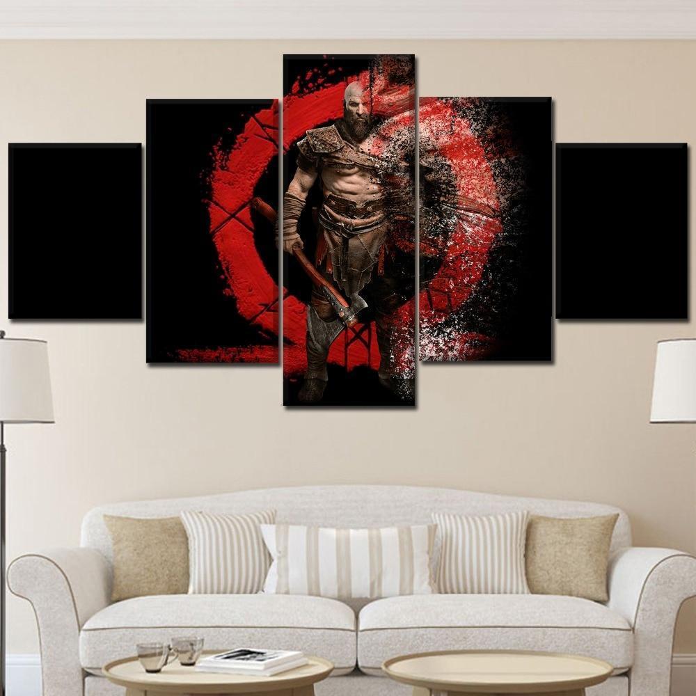 God Of War 4 Kratos Evaporate Gaming Canvas Wall Art