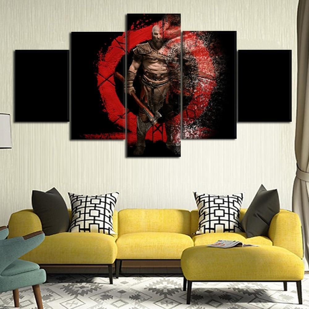 God Of War 4 Kratos Evaporate Gaming Canvas Wall Art