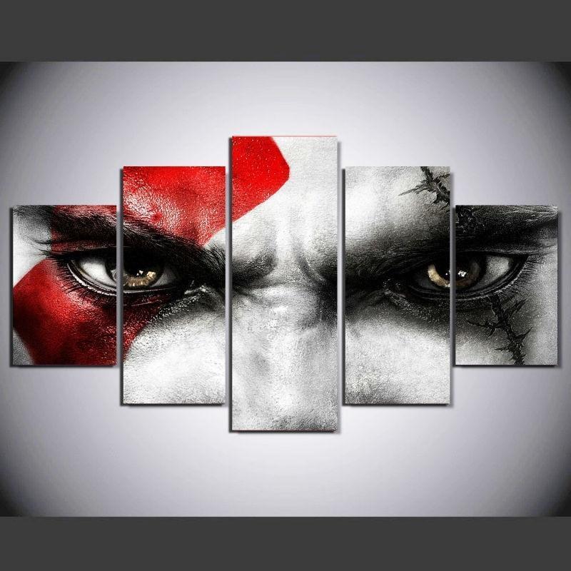 God Of War Fighter Eyes Gaming Canvas Wall Art
