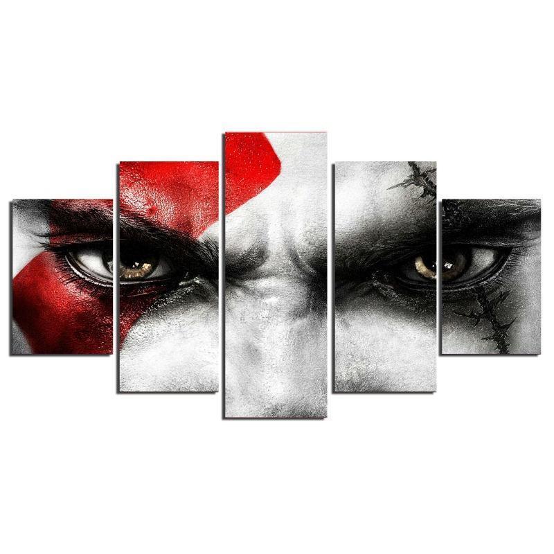 God Of War Fighter Eyes Gaming Canvas Wall Art