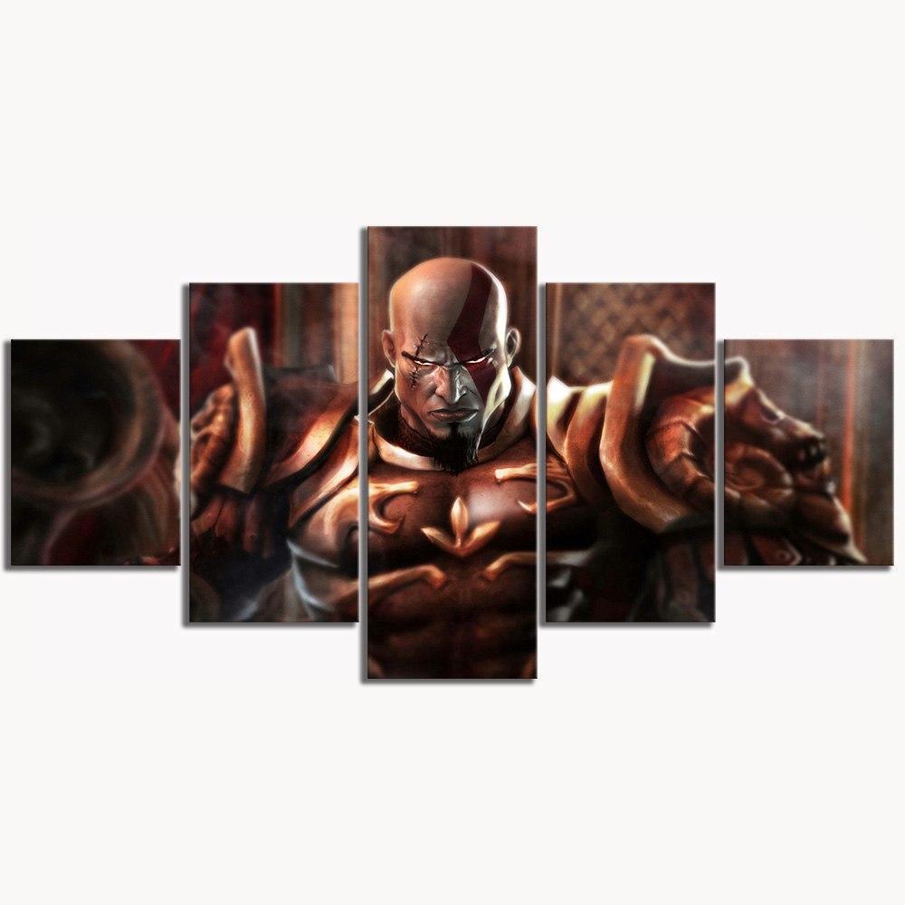 God Of War Kratos Wearing Armor Gaming Canvas Wall Art