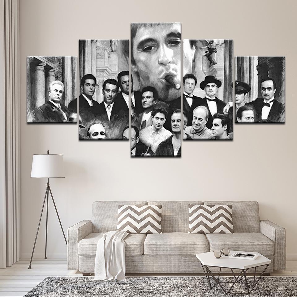 Godfather Scarface Movie Canvas Wall Art