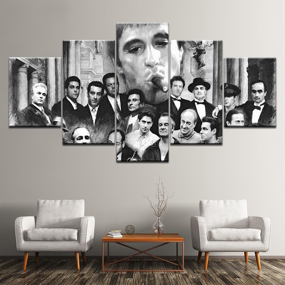Godfather Scarface Movie Canvas Wall Art