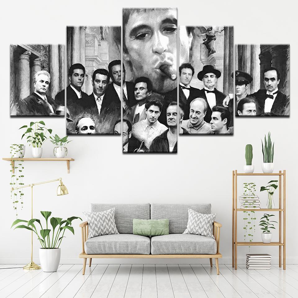 Godfather Scarface Movie Canvas Wall Art