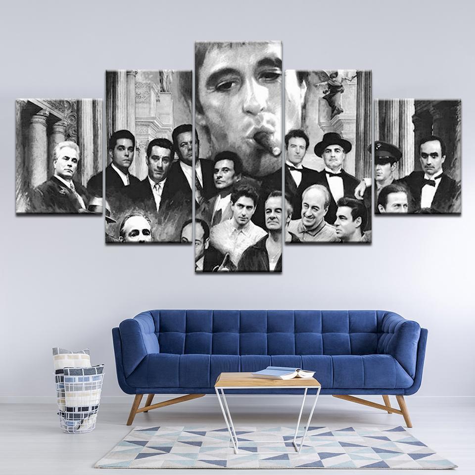 Godfather Scarface Movie Canvas Wall Art