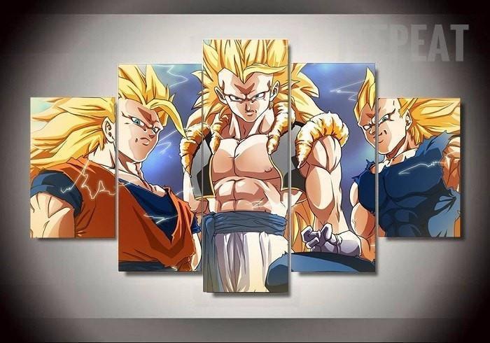 Gogeta, Goku, And Vegeta Of Dragon Ball Z Anime Canvas Wall Art