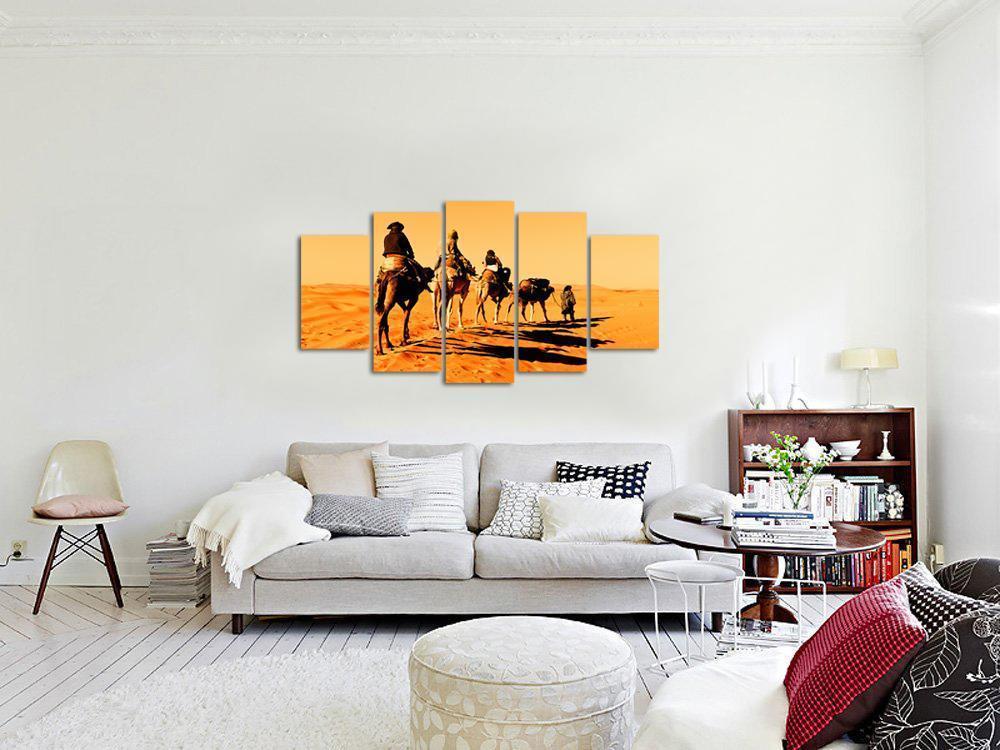 Going Through The Sand Dunes In The Sahara Desert Nature Canvas Wall Art
