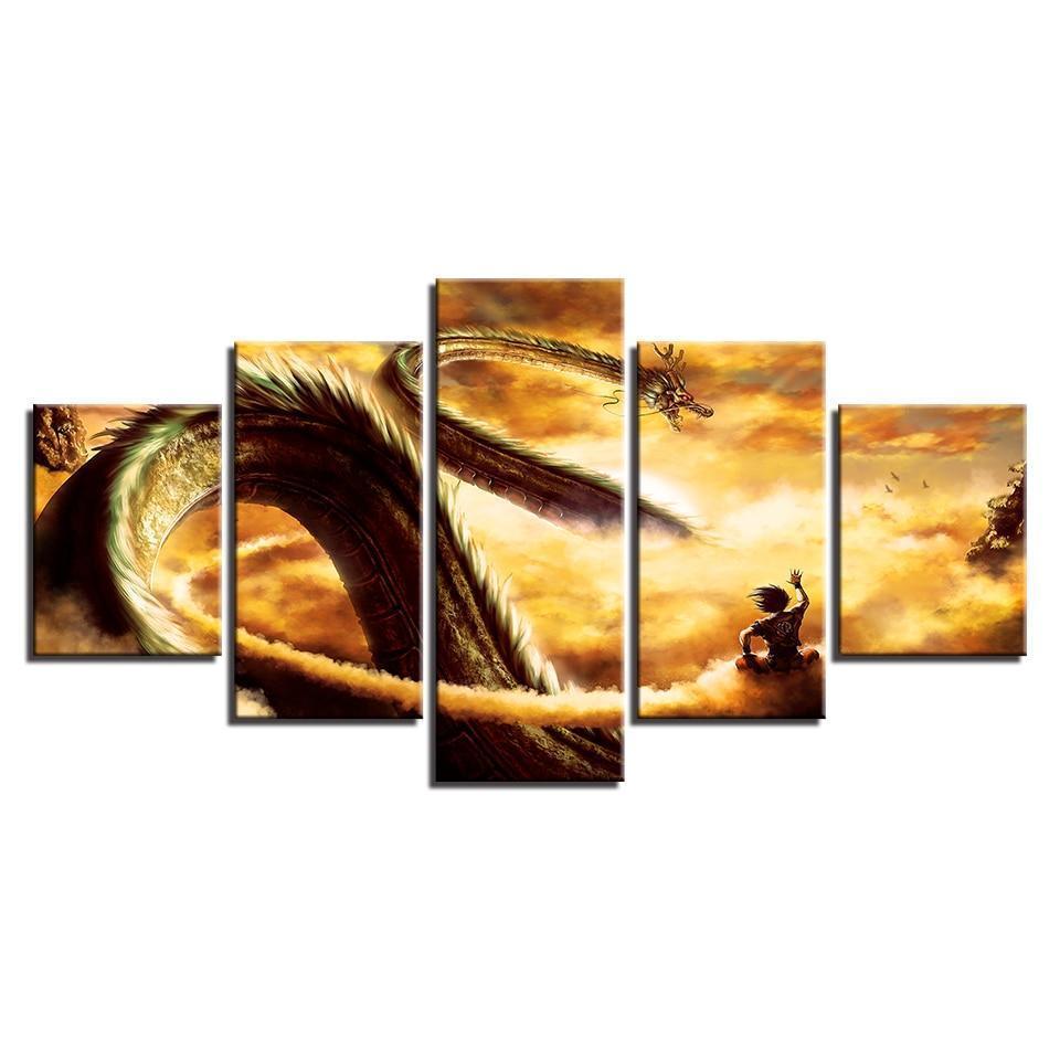 Goku &amp;amp; Shenlong God Dragon Balls Anime Canvas Wall Art