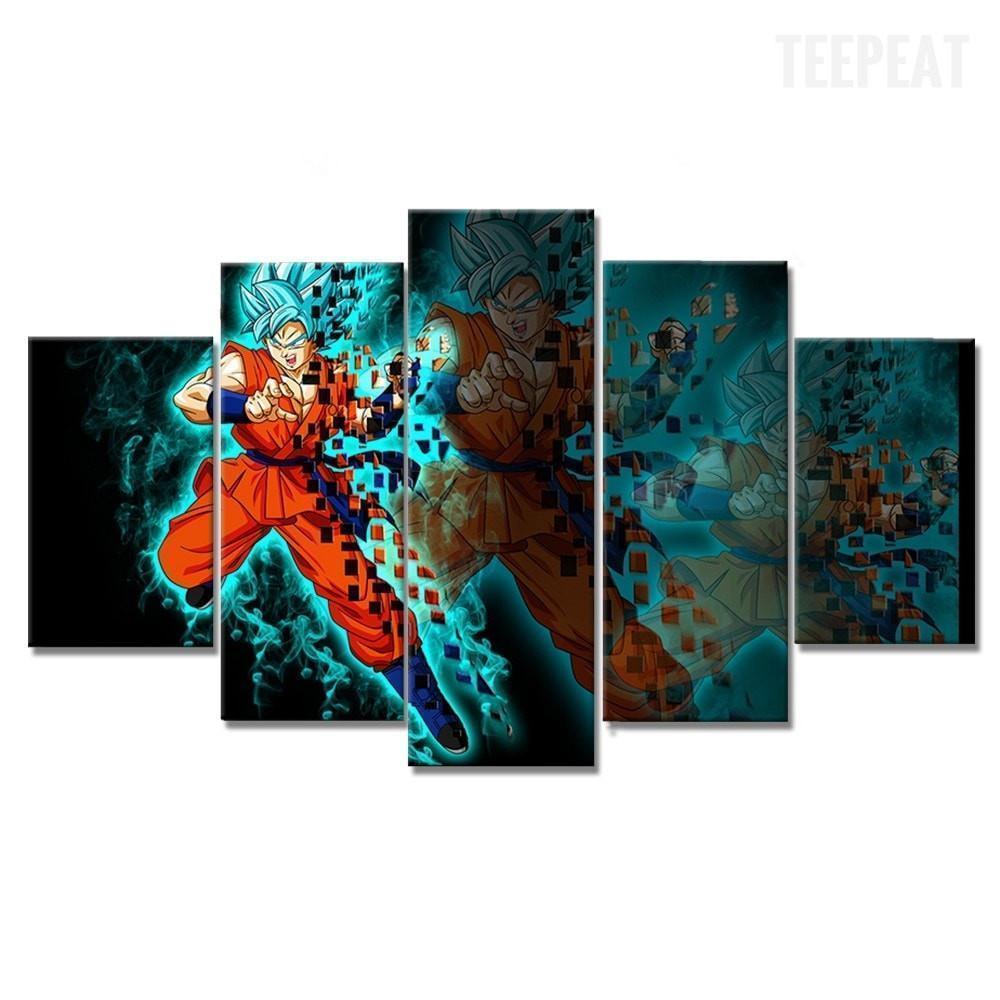 Goku Super Saiyan God Anime Canvas Wall Art