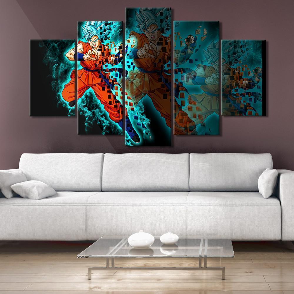Goku Super Saiyan God Anime Canvas Wall Art