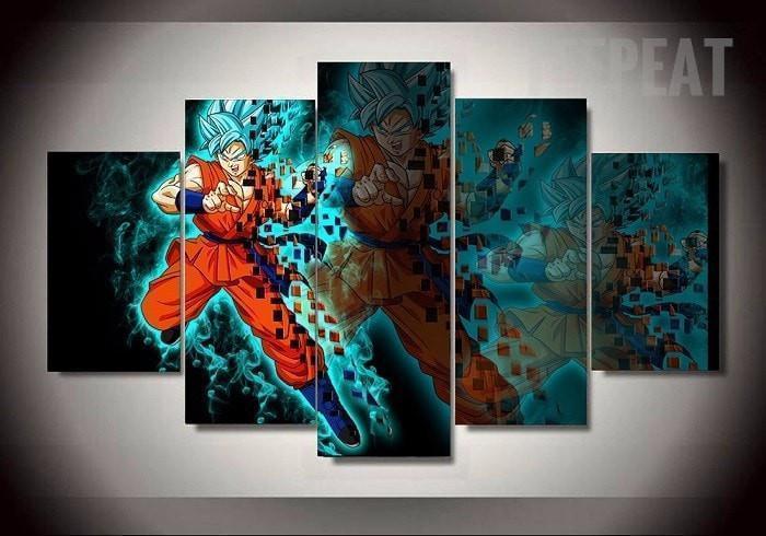Goku Super Saiyan God Anime Canvas Wall Art