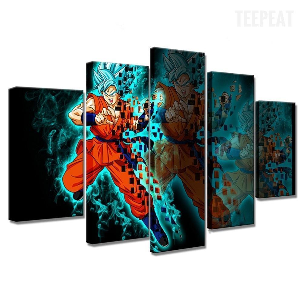 Goku Super Saiyan God Anime Canvas Wall Art