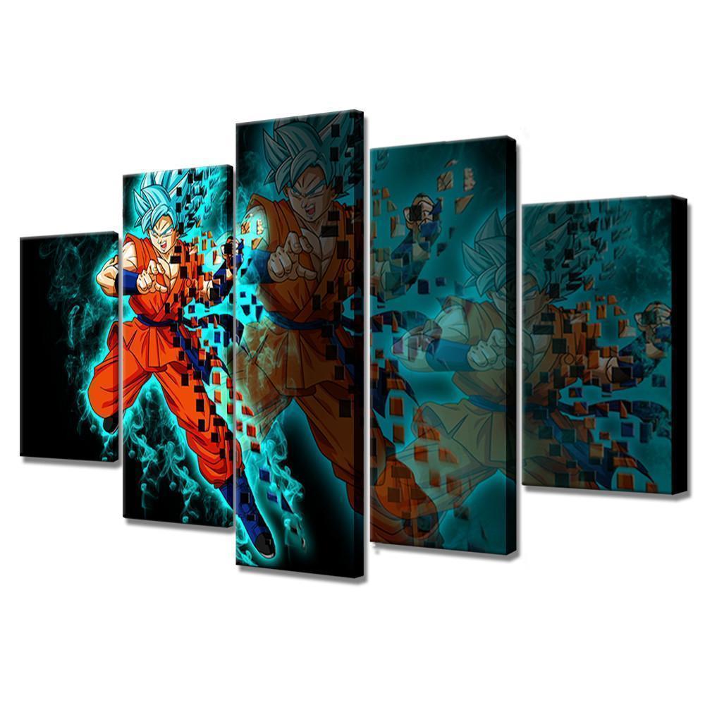 Goku Super Saiyan God Anime Canvas Wall Art