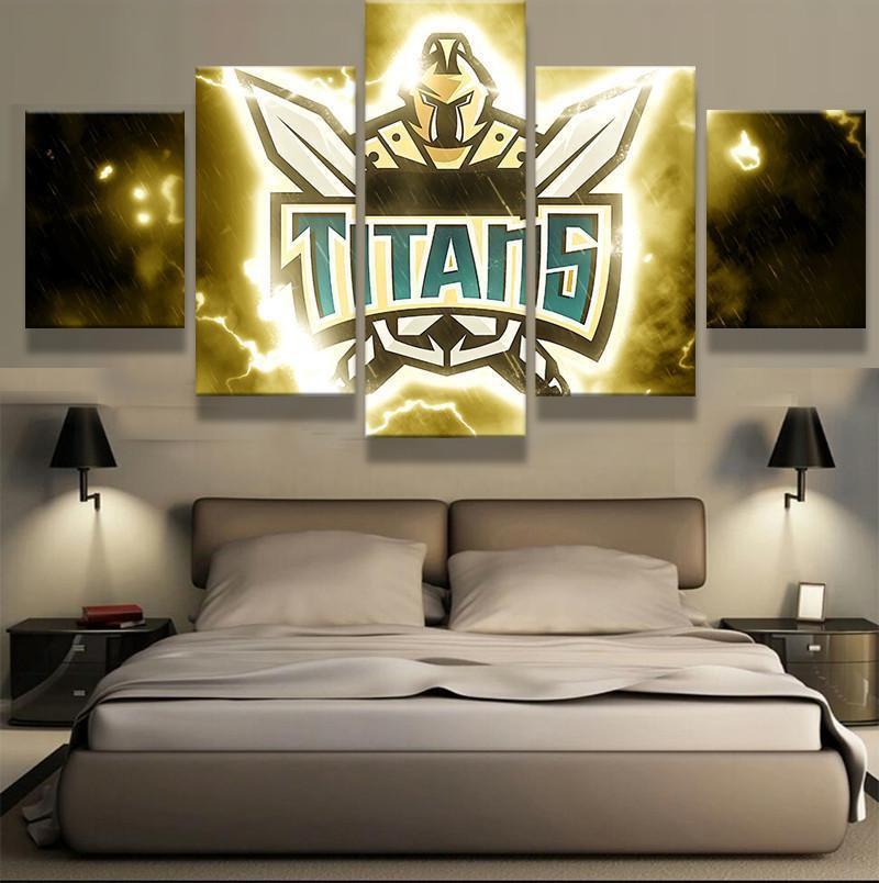 Gold Coast Titans NRL Football Canvas Wall Art