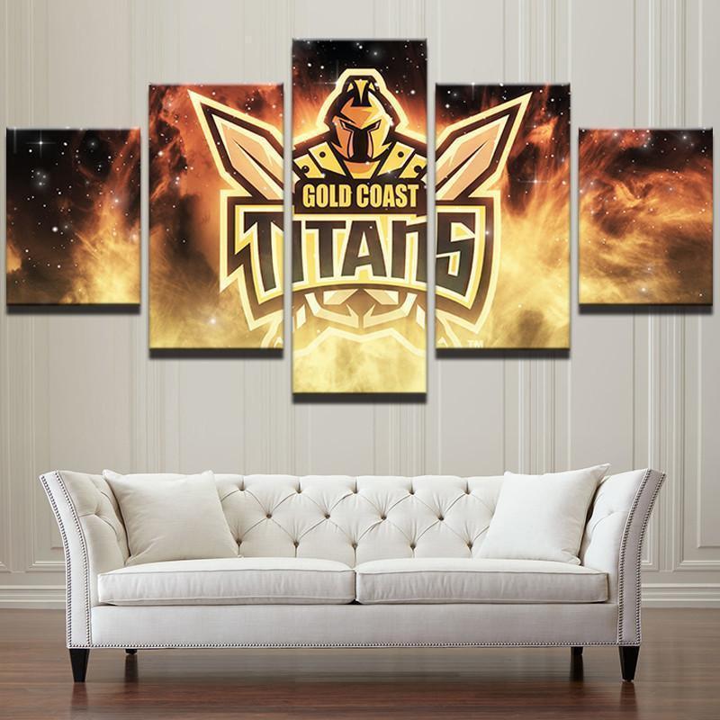 Gold Coast Titans NRL Football Canvas Wall Art