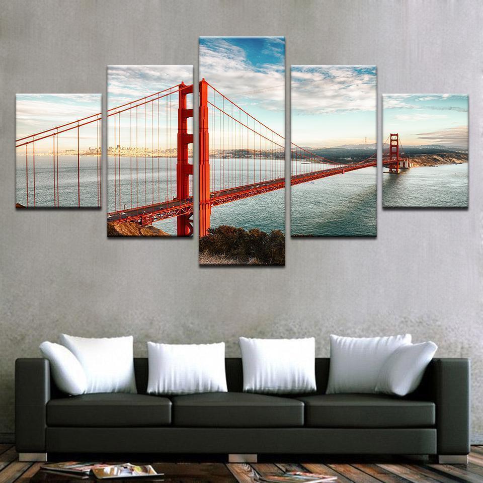 Golden Gate Bridge Landscape Nature Canvas Wall Art