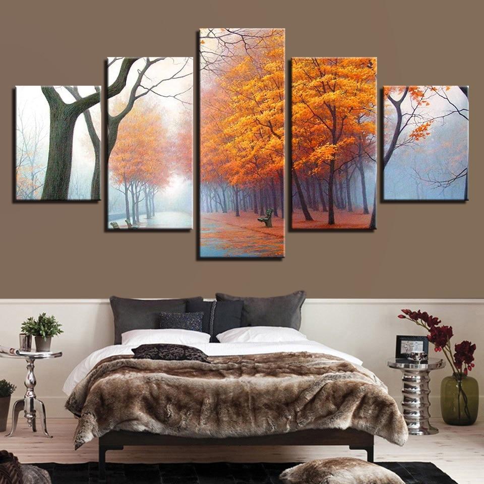 Golden Maple Tree Nature Canvas Wall Art